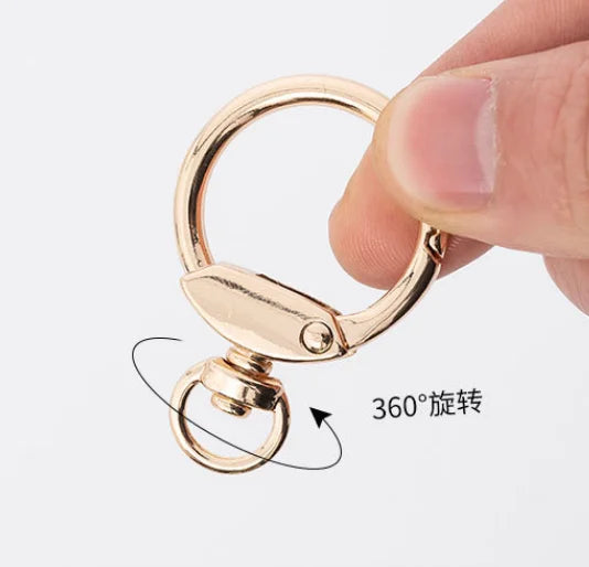 Zinc Alloy 8-Shaped Spring Buckle DIY Jewelry Coil Spring Swivel Snap Hook Ring Keychain
