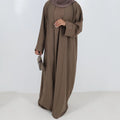 Custom Linen Abaya Set Islamic Clothing Robe 2 Piece Abaya Set for Muslim Women
