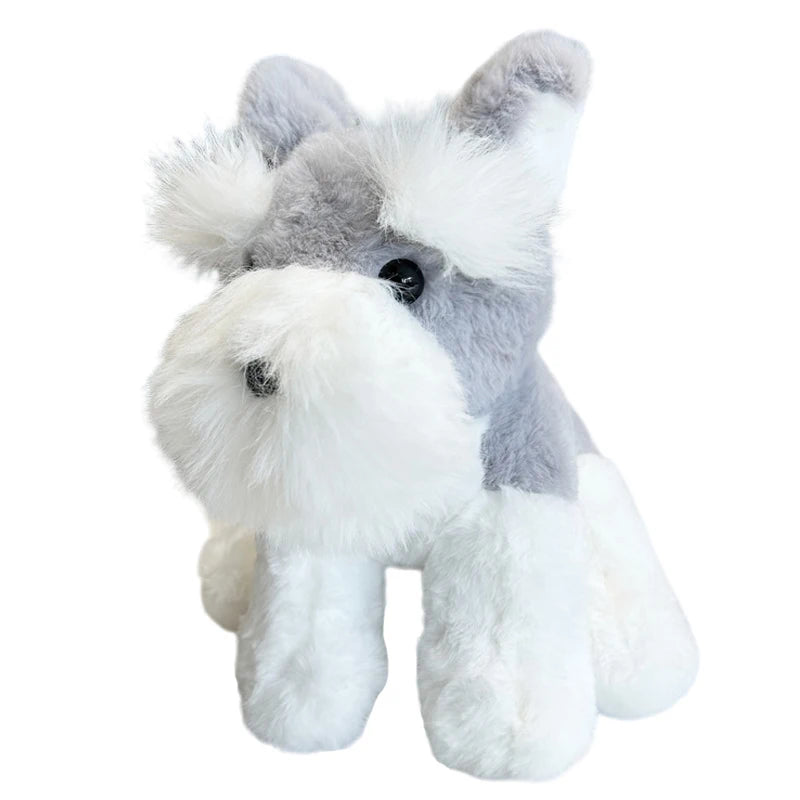 New Realistic Dog Plush Stuffed Schnauzer Dog Cute Furry Stuffed Schnauzer Lifelike Schnauzer Plush Toys