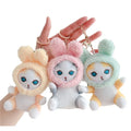 Cute Shark Cat Plush Animals Toys Keychain Plushies Key Chains Kawaii Jewelry Pendant Mini Plush Dolls Gifts Rabbit Ear Keychain