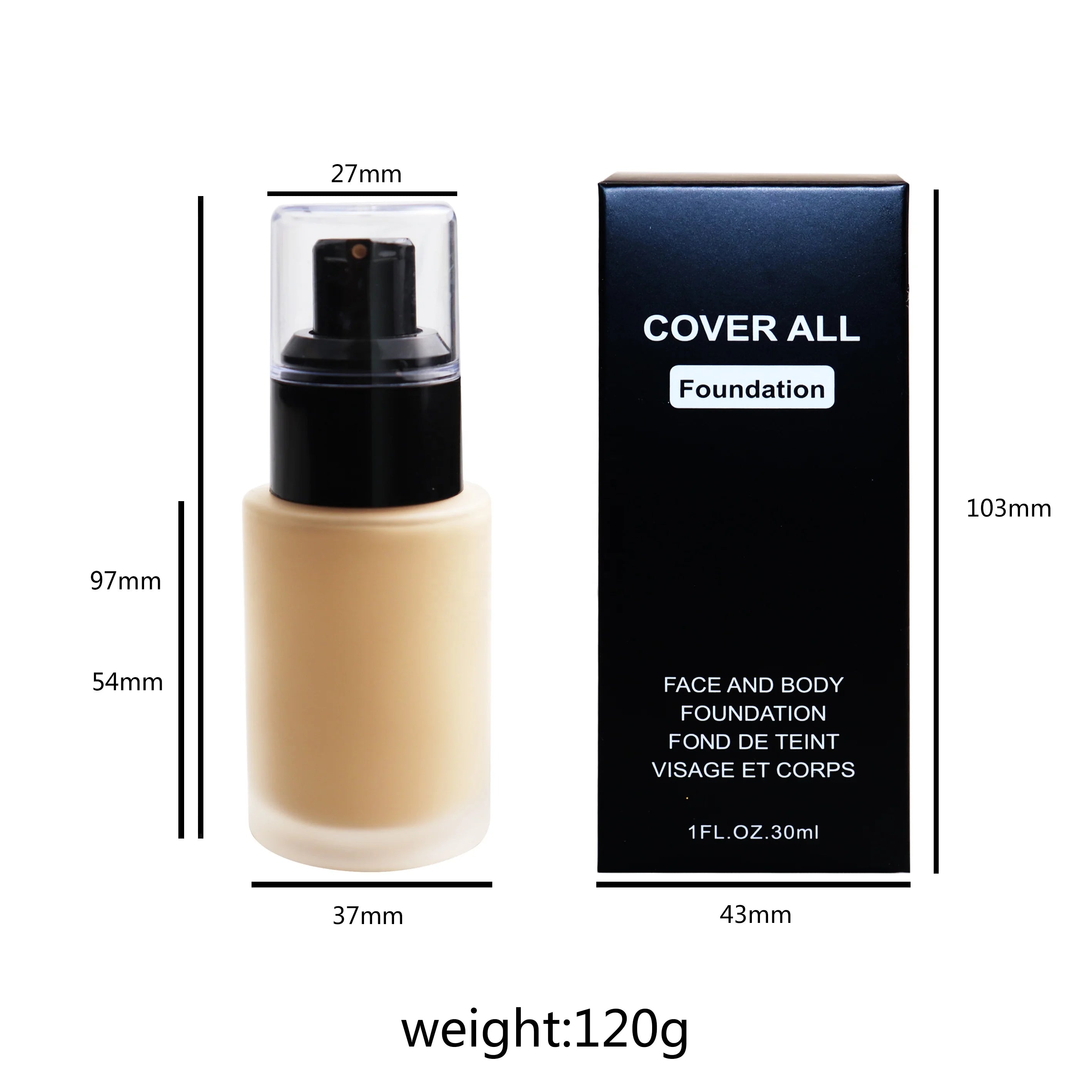 Factory Wholesale 12 Colors Face Makeup Foundation Private Label Liquid Full Coverage Liquid Foundation Waterproof