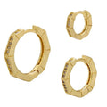 EC1873 3 Sizes 18K Gold Plated Crystal CZ Geometric Polygon HoopsSimple Gold Jewelry Diamond CZ Hoop Earring for Women