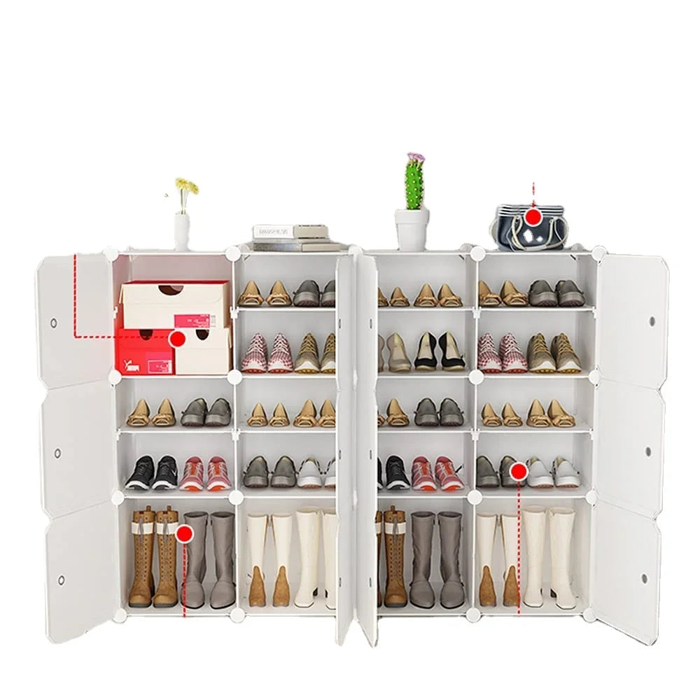Modern Portable Wooden Shoe Rack Storage Cabinet for Shoes Boots Slippers Modular and Space-Saving for Living Room