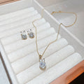 G1962 Wholesale Fashion Gold Plated Rotate Bunny Rabbit Earrings Ring Rhinestone Crystal Spinning Necklace Jewelry Set