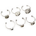 10pcs 4/8/10/12mm Stainless Steel Thick Adjustable Ring Settings Blank/BaseFit 4-12mm Glass Cabochons Bezels