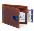 For Boshiho New Arrival Slim RFID Blocking Leather Wallet for Men Retro Vintage Minimalist Bifold Design Front Pocket Anti-Theft