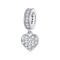 Factory Shiny Heart Pendant Charm for Original Silver Snake Bracelet or Necklace 925 Sterling Silver Brand Jewelry BSC211