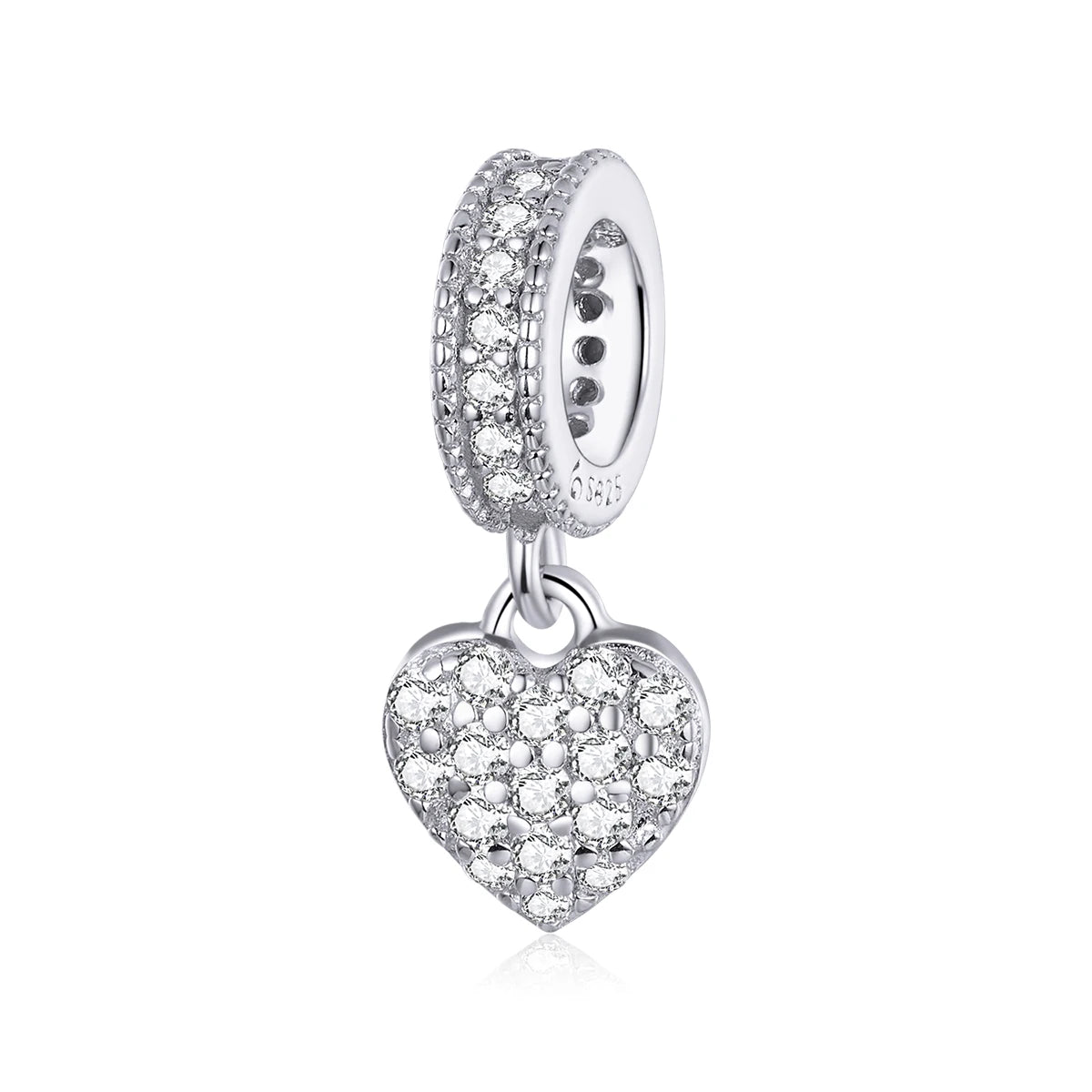 Factory Shiny Heart Pendant Charm for Original Silver Snake Bracelet or Necklace 925 Sterling Silver Brand Jewelry BSC211