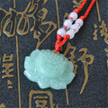 Natural Jade Lotus Flower Carved Pendant Beads Rope Necklace Amulet Lucky Fashion Jewelry Gift White Green