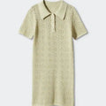 Summer Elegant Women's Cotton Dress With Short Sleeve and Turn Down Neck Plus Size Casual Shirt Dress in Simple.