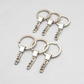 Promotion 25-30mm Metal Flat Split KeyRing with Chain Flat Alloy Split Flat Keyring Bulk Jewelry Making Diy Keychain Accessories