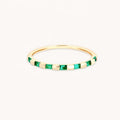 LOZRUNVE Silver 925 Dainty Emerald Baguette Metal Rectangle Stackable Ring Women Jewelry Wholesale