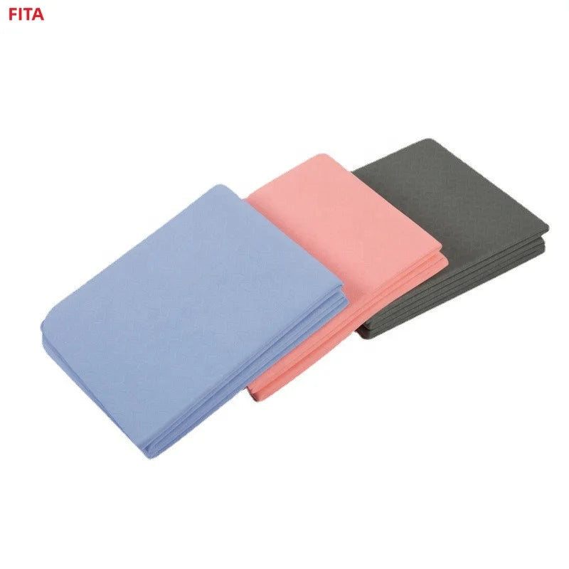 FITA 183cm OEM 6mm Thick Cheap Price Custom LOGO Portable Pure Color Light Weight Fitness Exercise Travel Folding TPE Yoga Mat