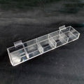 Customized Thick Clear Acrylic Light Duty Display Stand with Slatwall Shelving and Multiple Grids Pre-Assembled