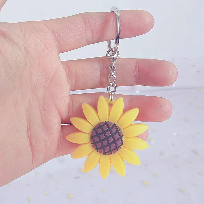 Sunflower Keychain Soft Plastic Bag Keyring Small Gifts for Couple Car Ornaments China