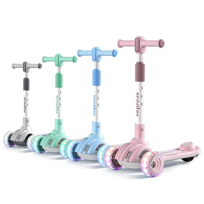 Factory Direct Sale Children's Scooter Flash 3 Wheel With Light Music Folding Children's Scooter for Kids