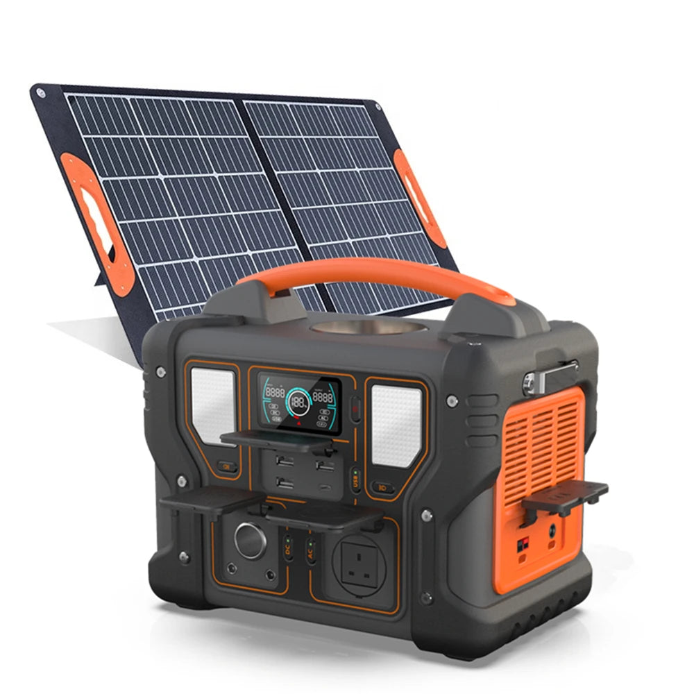 300W Solar Powered Battery Pack | Portable 110V 220V Backup Power Station for Outdoor Camping Home Use
