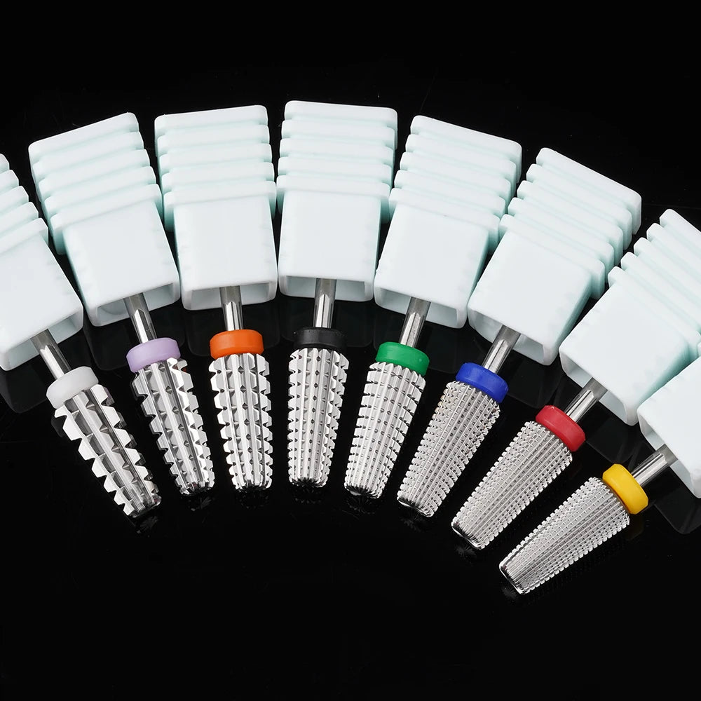 5 in 1 Nail Drill Bit Vertical Deep Sharp Cut Carbide Milling Cutter for Nails Two Way Use Manicure Drill Remove Acrylic Gel