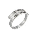 Inspirational Adjustable Rings for Women Stainless Steel Wrap Ring Statement Personality Ring Encouragement Graduation Gift