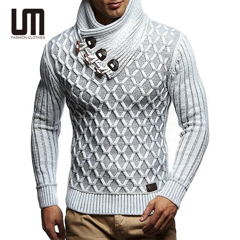 Liu Ming Men's Basic Sweater Soft Warm Long Sleeve Knitted Pullover Button Autumn Winter Hot Selling Plus Size Breathable