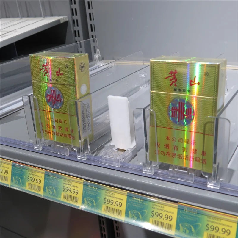 Hookei Cigarette Tobacco Store Spring Loaded Shelf Glide Beverage Pusher Tobacco Pusher Glide Plastic Pusher Shelf