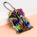 Custom Cartoon Cute Kawaii Plastic Holographic Epoxy Resin Glitter Acrylic Keychain