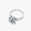 Luxury 925 Sterling Silver High End Jewelry 5CT Halo Shape Moissanite Wedding Rings for Women Pass Diamond Tester
