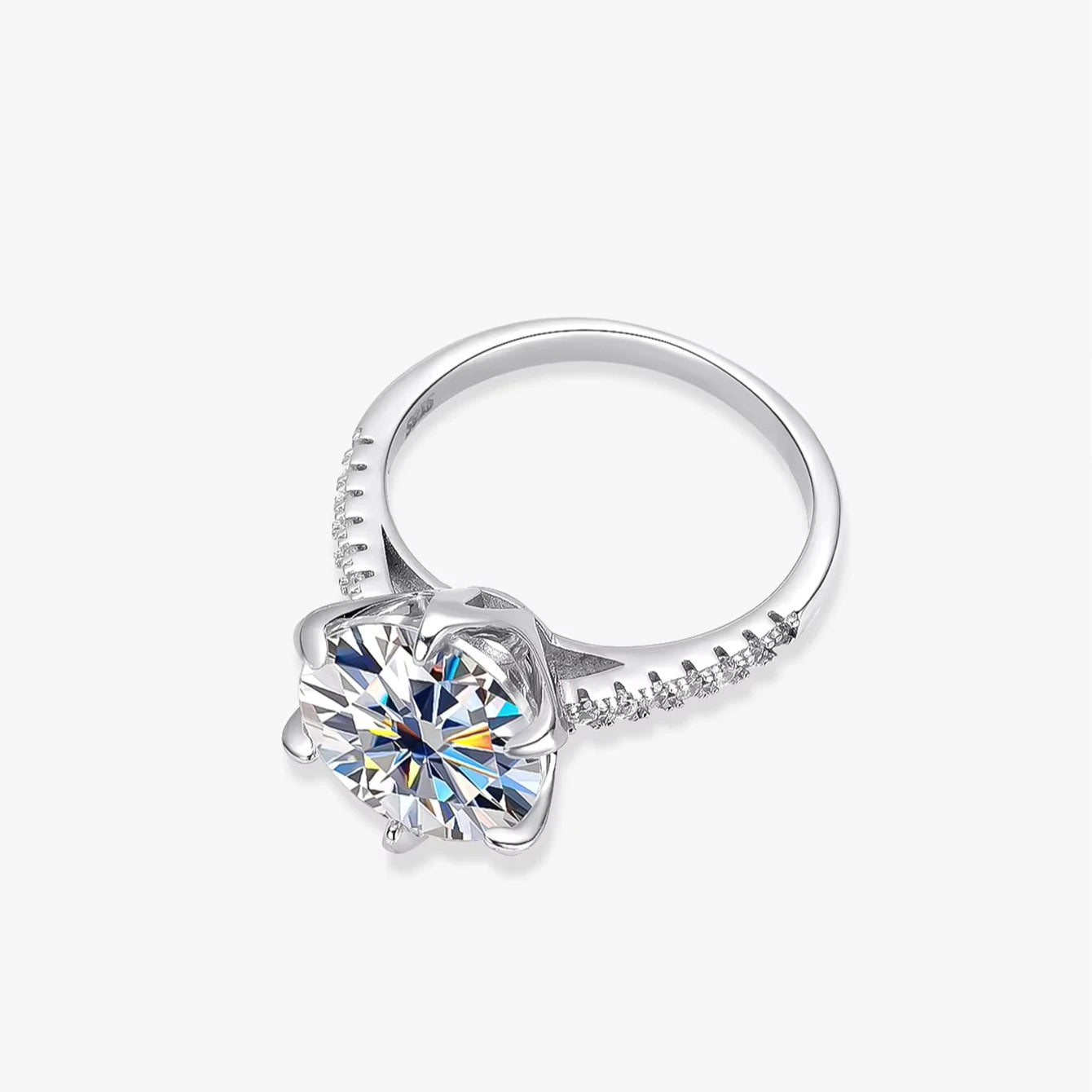 Luxury 925 Sterling Silver High End Jewelry 5CT Halo Shape Moissanite Wedding Rings for Women Pass Diamond Tester