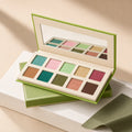 Lilywild Custom Logo Mineral Waterproof Shimmer Highly Pigmented Eye Shadow Palette Private Label Green Cardboard Packaging