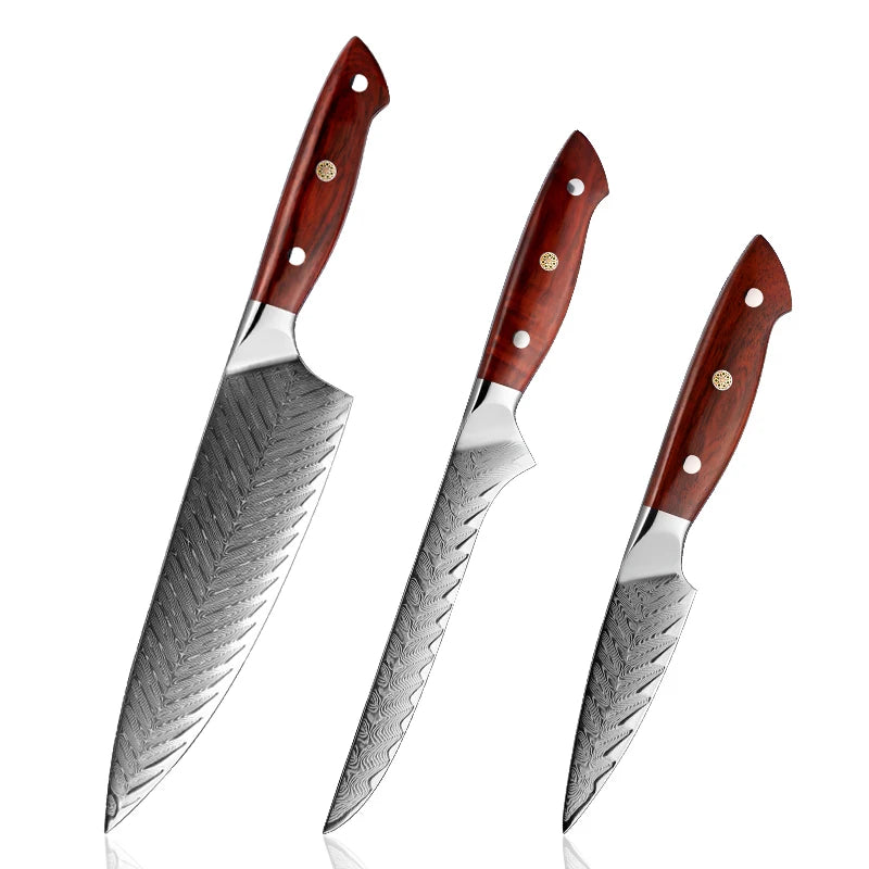 Grandsharp Professional Japanese Damascus Steel Chef Knives High Carbon AUS10 Kitchen Butcher Knife Utility Fish Filleting Cuter