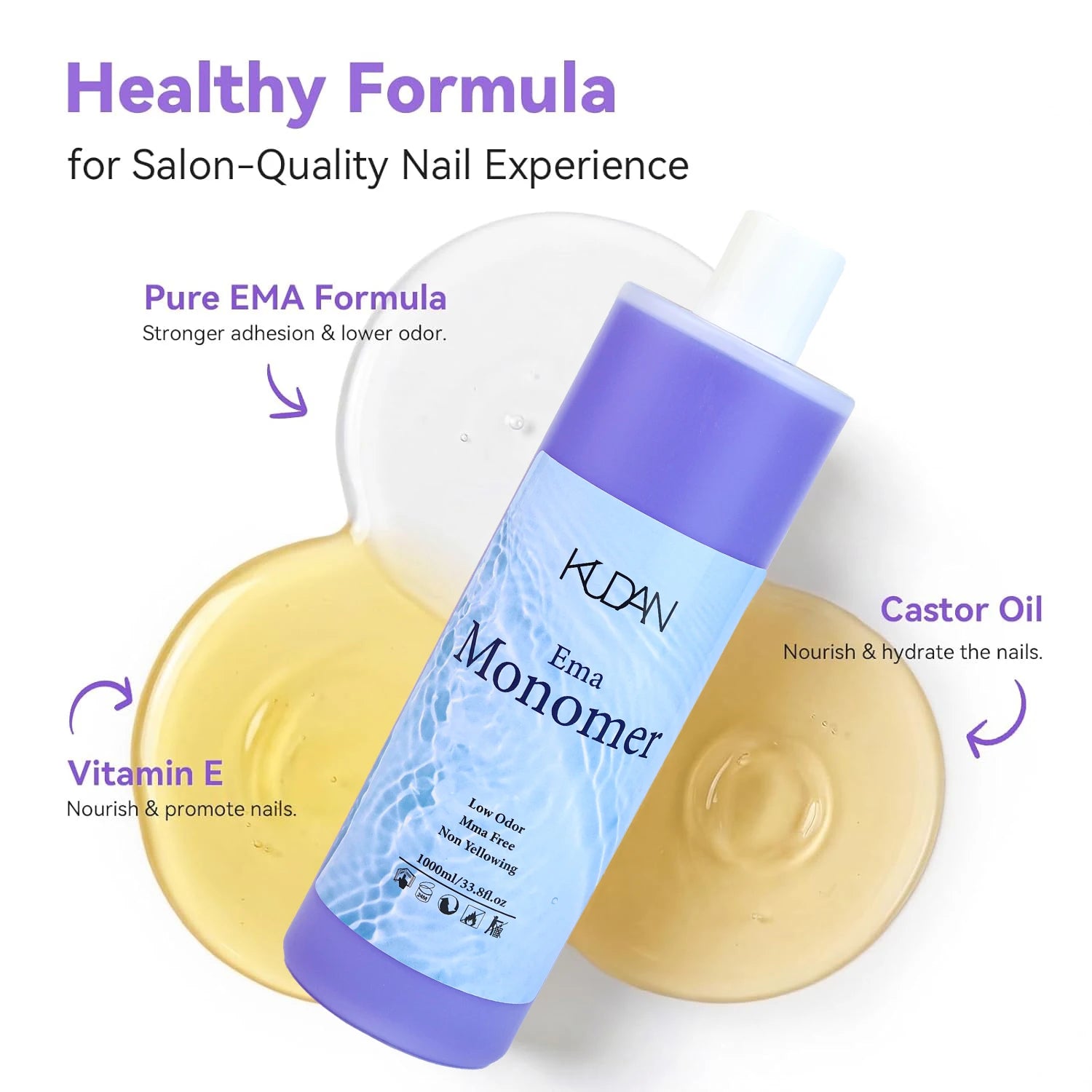 KUDAN Crystal Liquid Wholesale New Light Fragrance Private Brand Nail Crystal Liquid EMA/MMA Scented Nail Acrylic Liquid