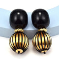 2025 New Arrival Trendy Geometric Acrylic Earrings for Women Vintage Round Pendant Female Dangle Black Balls Earrings Wholesale