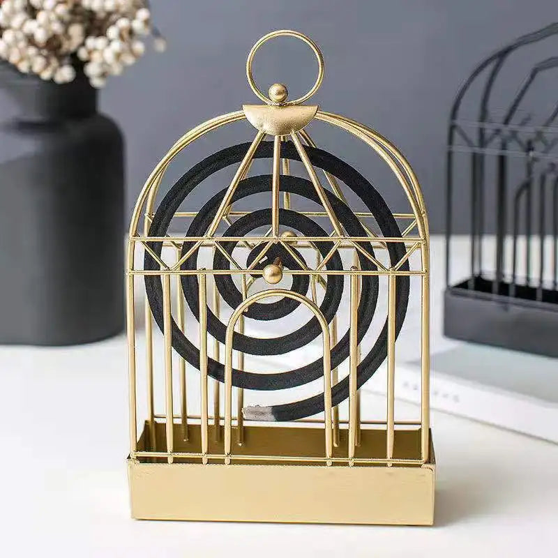 Iron Eco-Friendly Mosquito Incense Holder Birdcage Design Coil Holder for Outdoor Home Garden Accessories