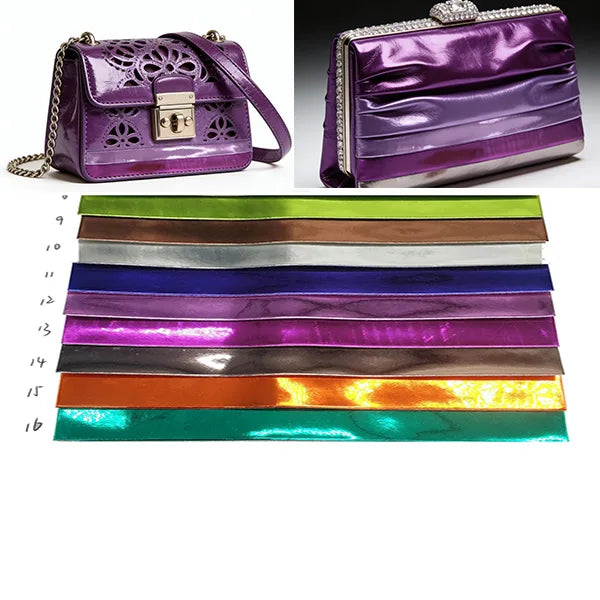 Colorful Elastic Embossed Patent PU Faux Leather Sheets Waterproof Anti-Mildew for Handbags Car Upholstery Sofa Furniture Crafts MegaBDM