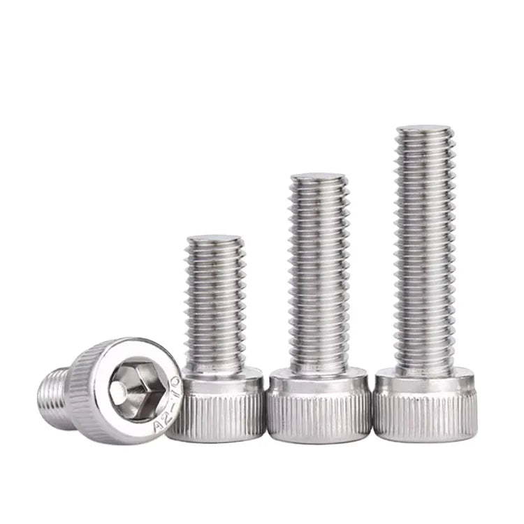 DIN912 Hexagon Socket Head Cap Allen Bolt Screw M4 Metric System Fully Threaded Thumb Knurled Screw Length 4mm to 90mm