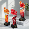 New Design Color Glaze Diamond Crystal Glass Awards Plaque Trophy MH-J0989