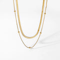 Fashion Jewelry Necklaces Double Chains Snake Chain Stainless Steel Clavicle Choker Necklace