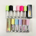 6.5ml Custom logo Empty Purple Yellow pink White Lipgloss Containers Big Applicator Thick Brush Lip Gloss Tube