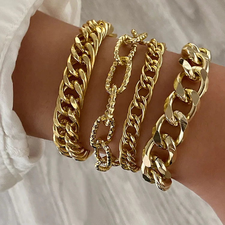 G566 HipHop Cuban Chain Wholesale Bracelets Punk Jewelry for Men Women Hip Hop Bracelets