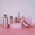 High-End Luxury Shoulder Rose Gold Perfume Essence Fragrance Oil Glass Dropper Bottle 5ml 10ml 30ml 50ml PP Collar for Mascara