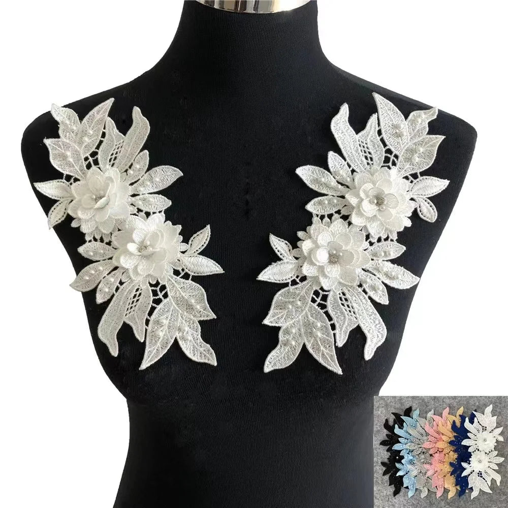 Professional Handmade 3d Flower Lace Trim Applique Sequin Beaded Trim