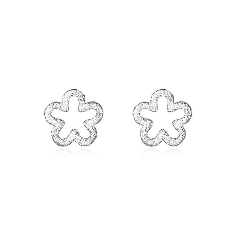 925 Sterling Silver Lovely Flower Stud Earrings for Women 2022 New Trend Personality Lady Fashion Jewelry