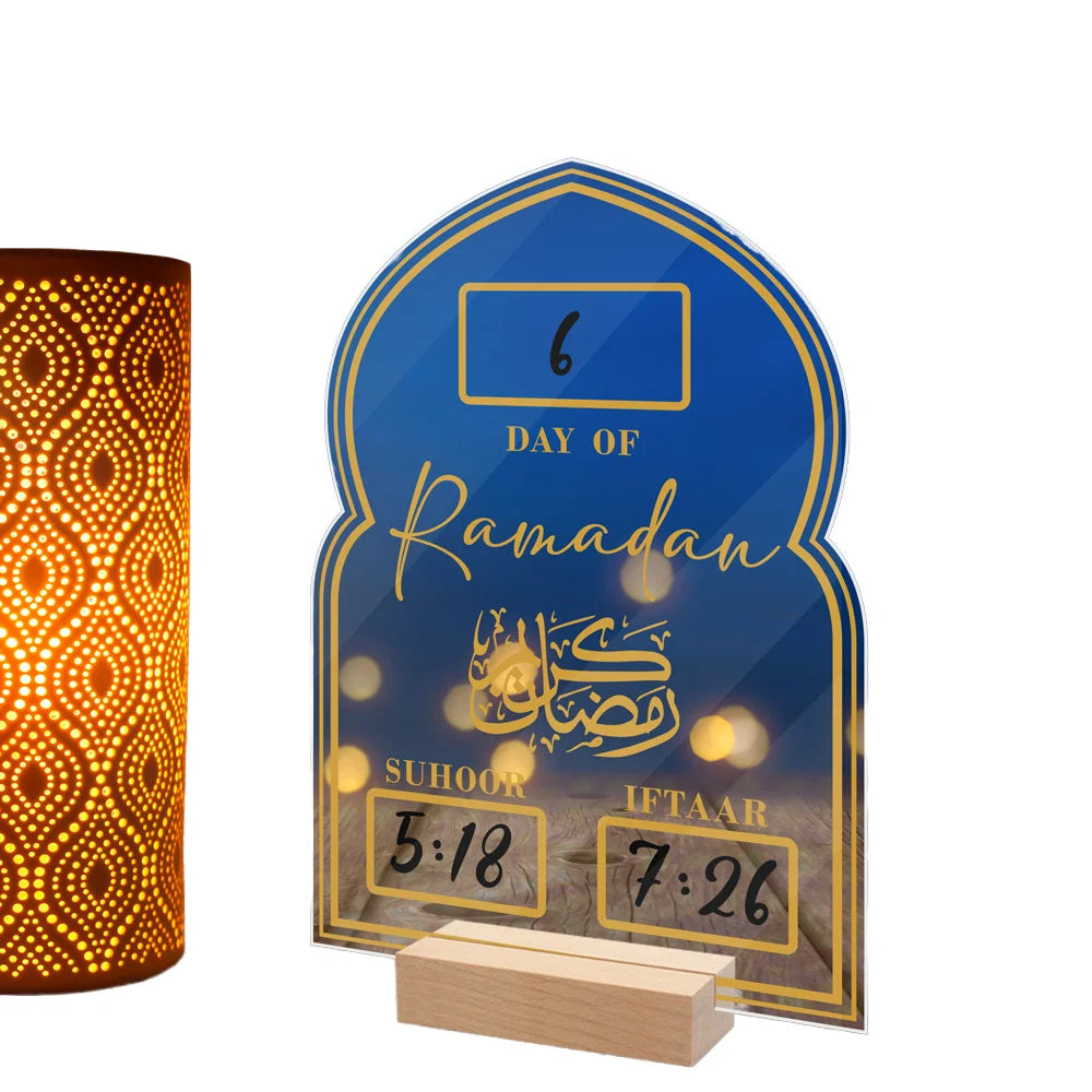 Ramadan Decorations Muslim Islamic Eid Mubarak Moon Star Acrylic Ornaments Calendar BOSN Brand ENACFDC Model