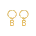 European and American Ins Cold Style New Fashion Retro Alphabet B Earrings Titanium Steel Ornament Letters Earrings Female