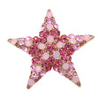 Fashion Starfish Brooch With Rhinestones Lovely Gold Metal Jewelry Pin for Weddings and Parties