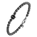 High Quality 316 Stainless Steel Hematite Beaded Bracelets with Anchor Charm Adjustable Size Trendy Popular Jewelry for Men