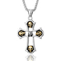 Hip Hop Stainless Steel Skull Cross Pendant Necklace for Men