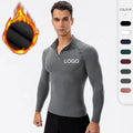 Men Cool Quick Dry Half Zip Sport T Shirt Customized Crew Neck Bodybuilding Fitness Training Gym Top Custom Sportswear