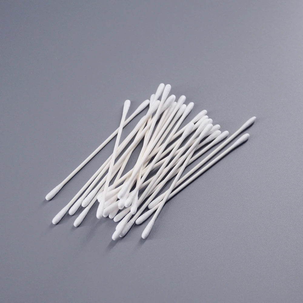 White Round Double Head Tip Cotton Swabs Paper Lint Free Stick Swabs