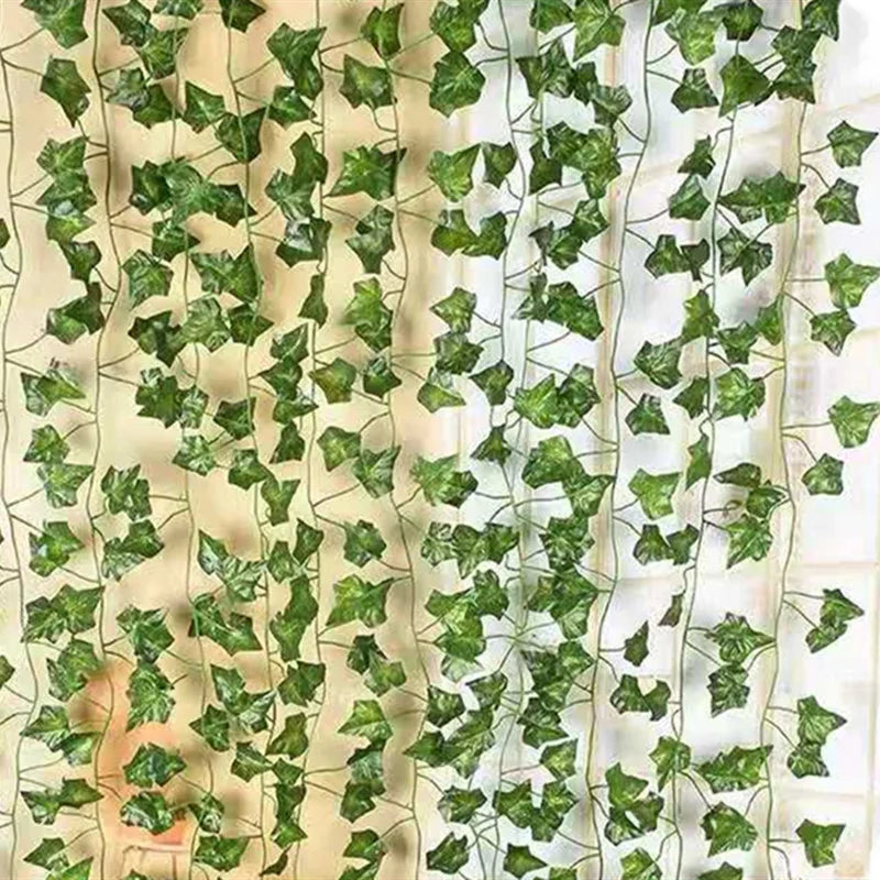 Artificial Grass Plants Silk Garland Greenery Wedding Wall Hanging Decorations Durable High Simulation 210cm Leafy